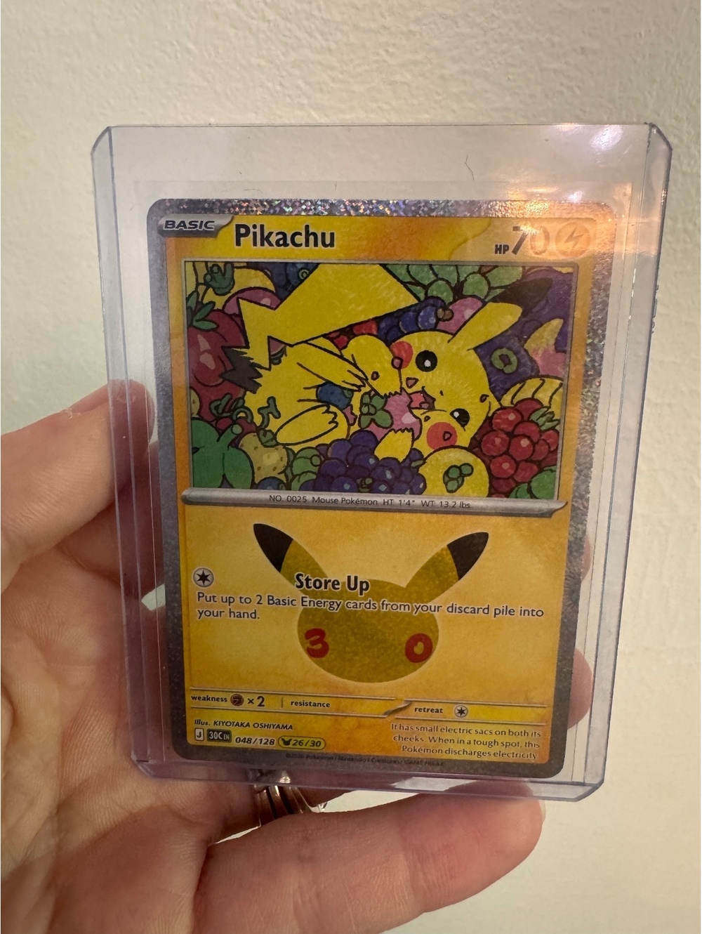 TCG Pikachu Pokémon Card Holo 048/128 30th Celebration Anniversary